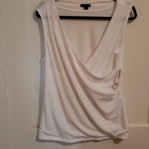 NWT New Directions white wrap shirt